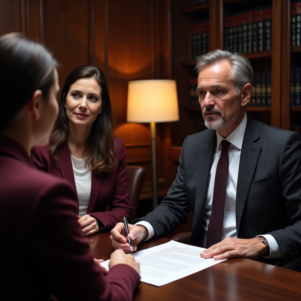 A solicitor providing a free consultation at a bar association office in Poland
